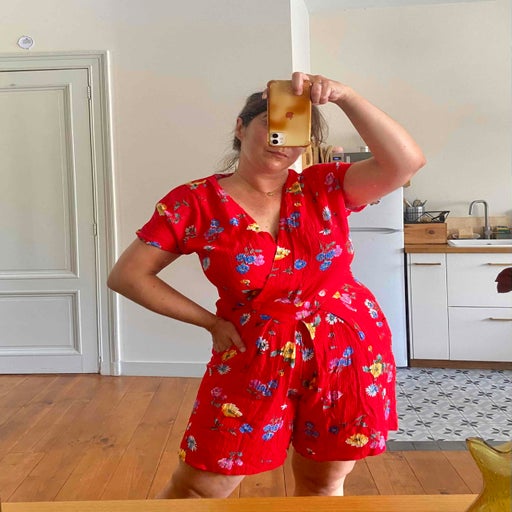 Combishort à fleurs