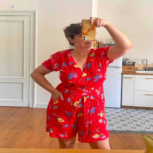 Combishort à fleurs