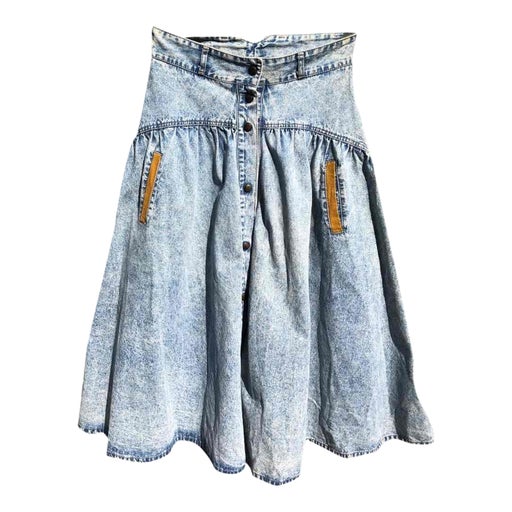 Long denim skirt