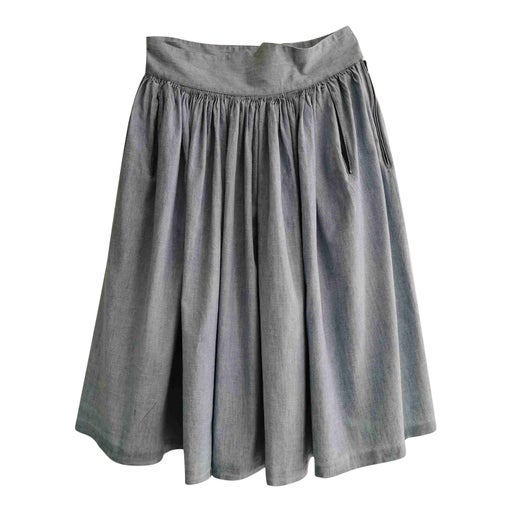 Long denim skirt