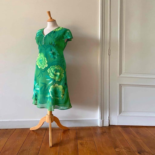 Robe midi à fleurs