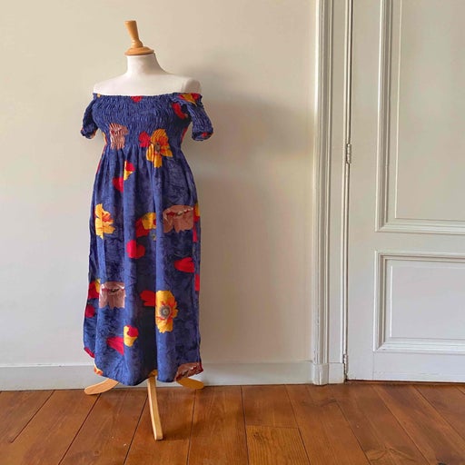 Robe longue à fleurs