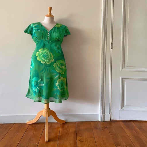 Robe midi à fleurs