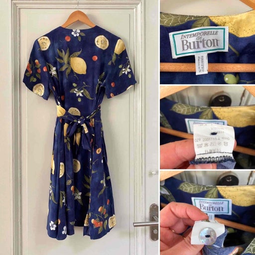 Robe boutonnée à fruits