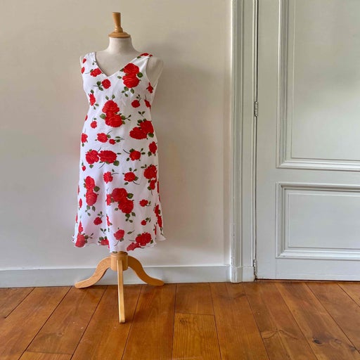 Robe midi à fleurs