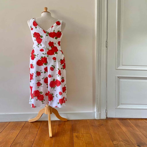 Robe midi à fleurs