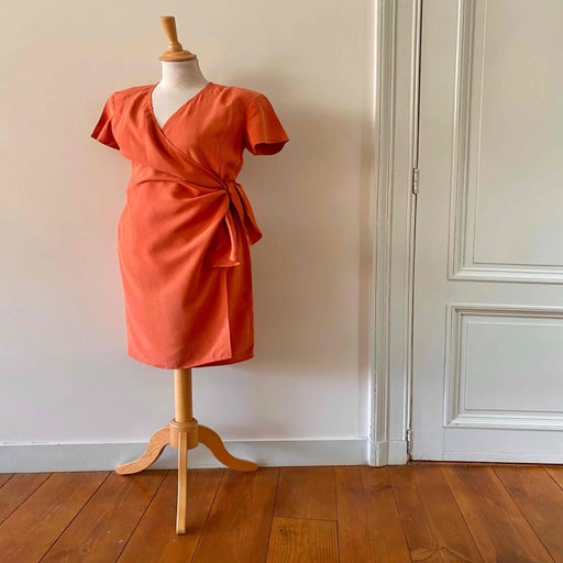 Robe portefeuille en soie