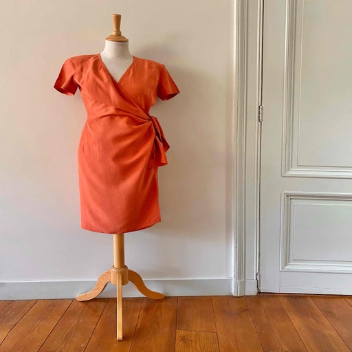 Robe portefeuille en soie