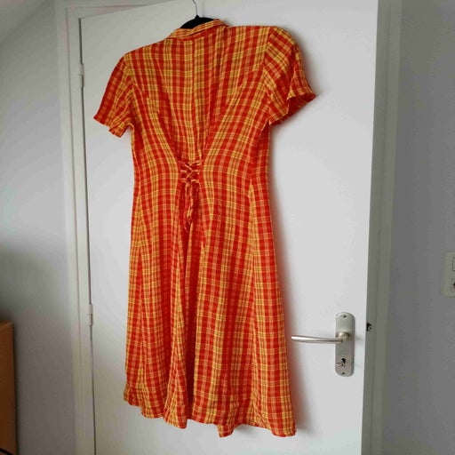 Checked long dress
