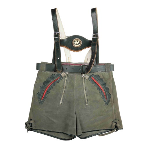 Short à bretelles en daim