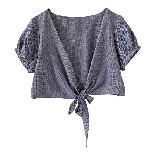 Crop top vichy à nouer