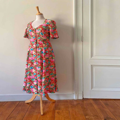 Robe longue à fleurs