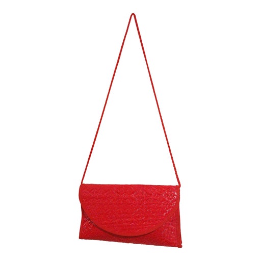 Straw baguette pouch