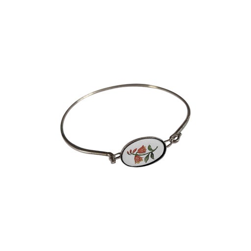 Silver metal bangle bracelet