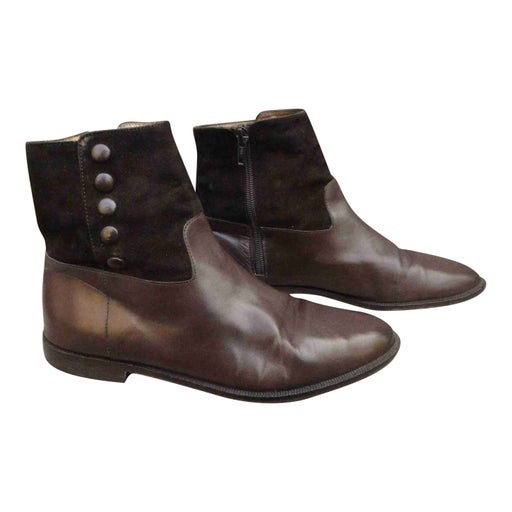 Bottines en daim et cuir