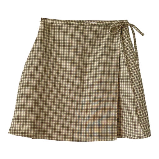 Gingham wrap skirt