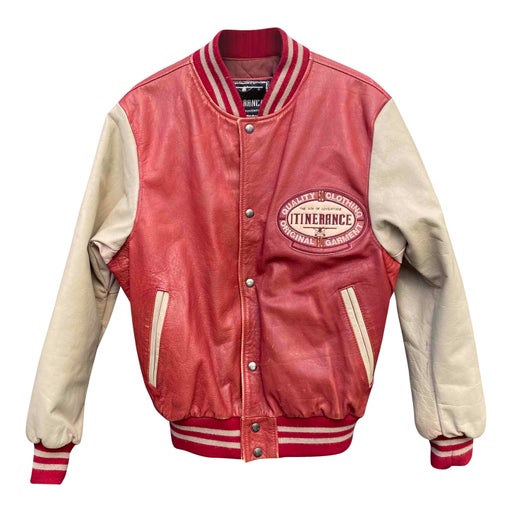 Leather bomber jacket