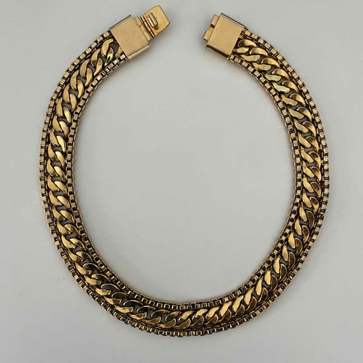 Gold metal necklace