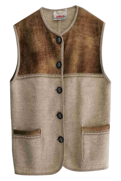 Wool and suede vest