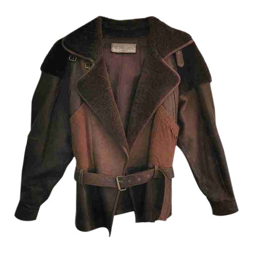 Manteau en cuir et en daim
