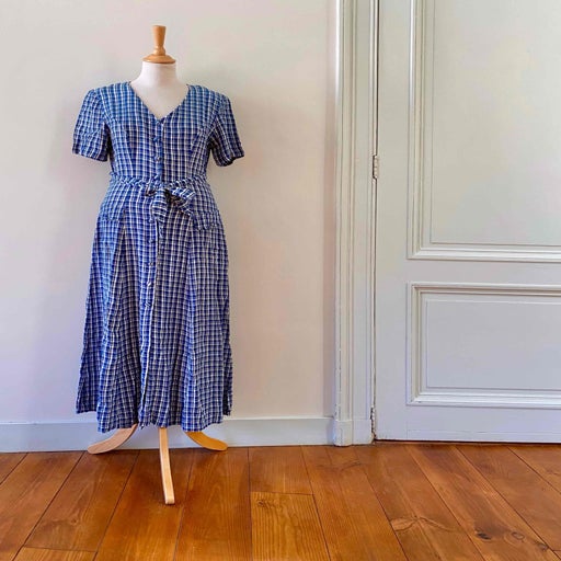 Robe longue vichy