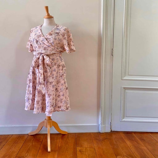 Robe portefeuille à fleurs