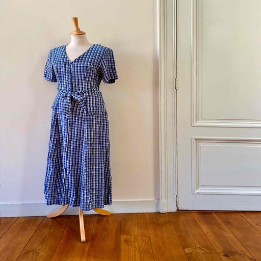 Robe longue vichy