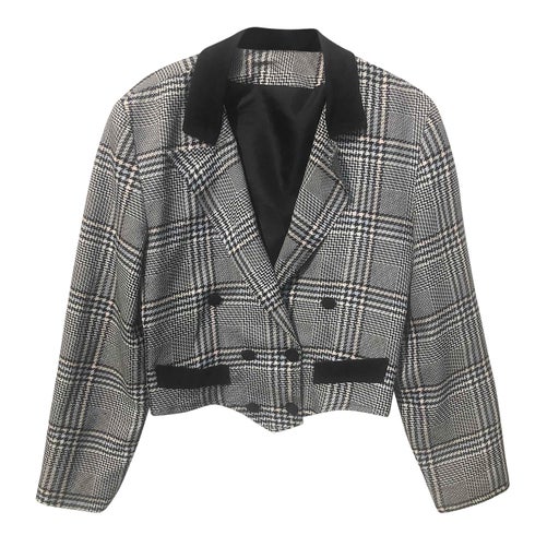 Short checked blazer
