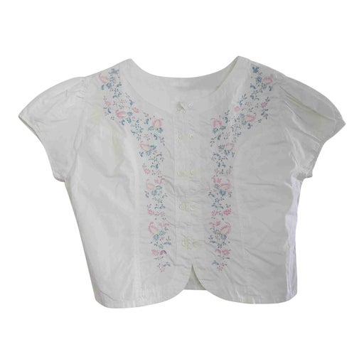 Blouse brodée en coton