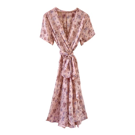 Robe portefeuille à fleurs