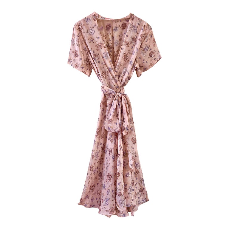 Robe portefeuille à fleurs