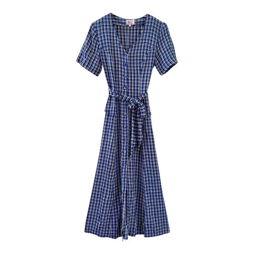 Robe longue vichy