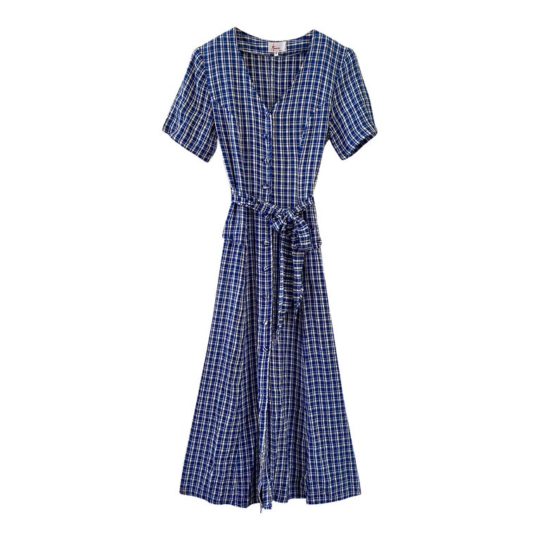 Robe longue vichy