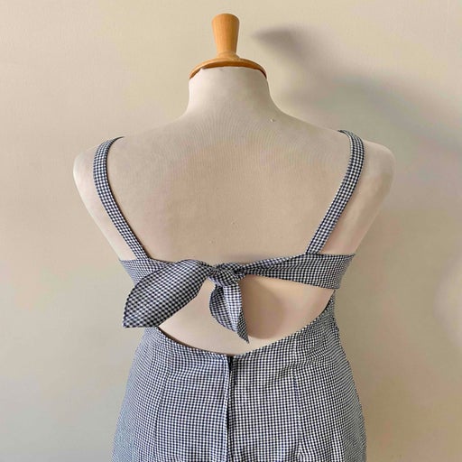 Backless gingham dress