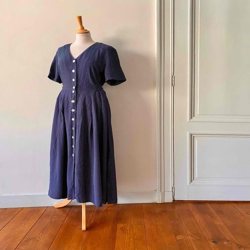 Robe longue à pois