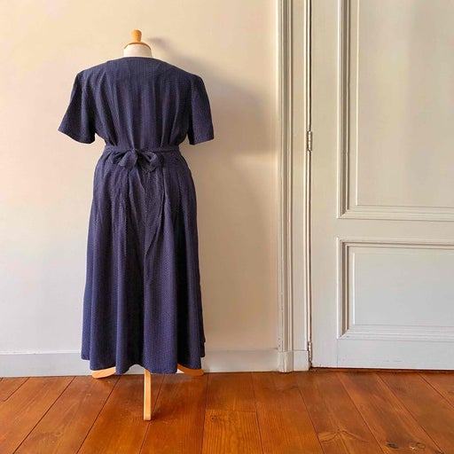 Robe longue à pois
