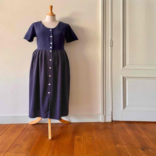 Robe longue à pois
