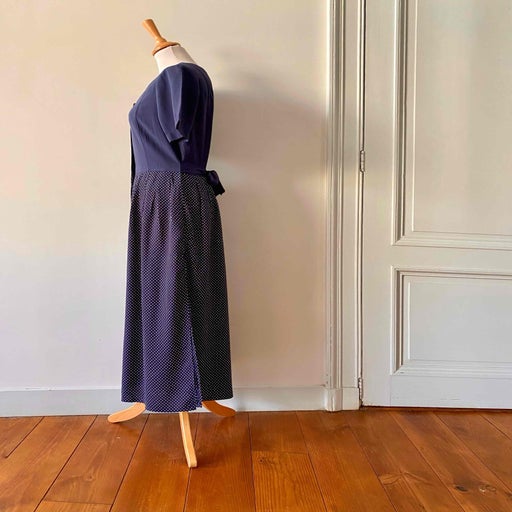 Robe longue à pois