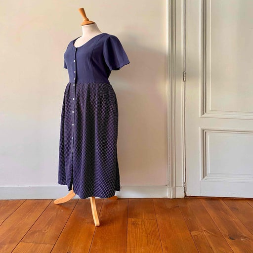 Robe longue à pois