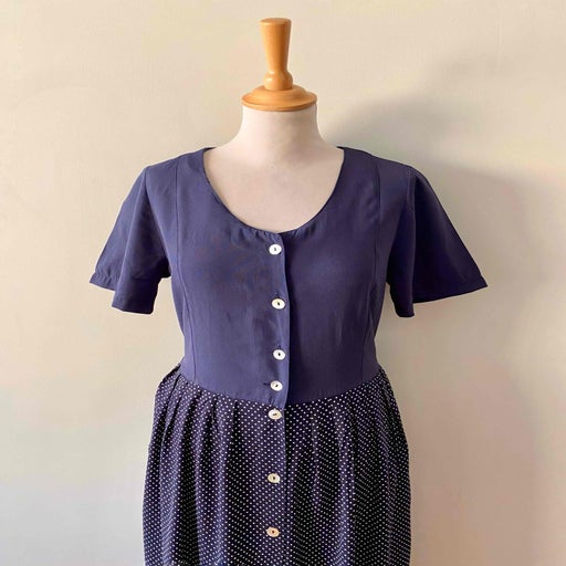 Robe longue à pois