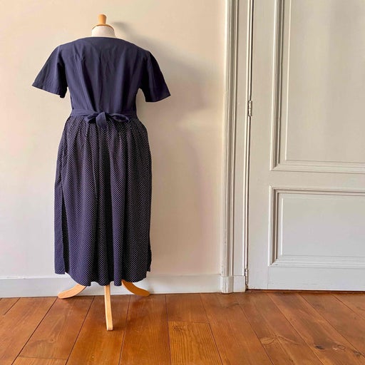 Robe longue à pois