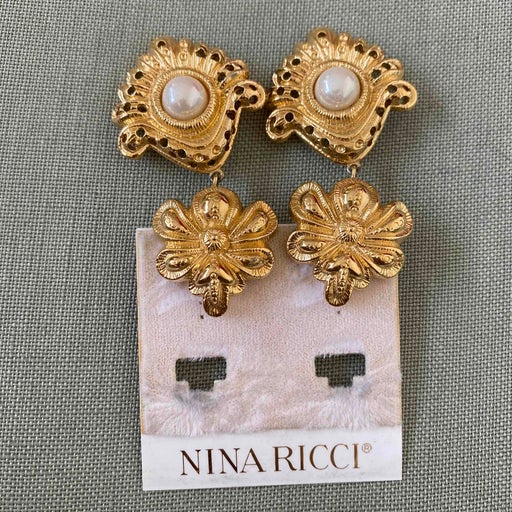 Boucles d'oreilles clips Nina Ricci, en laiton