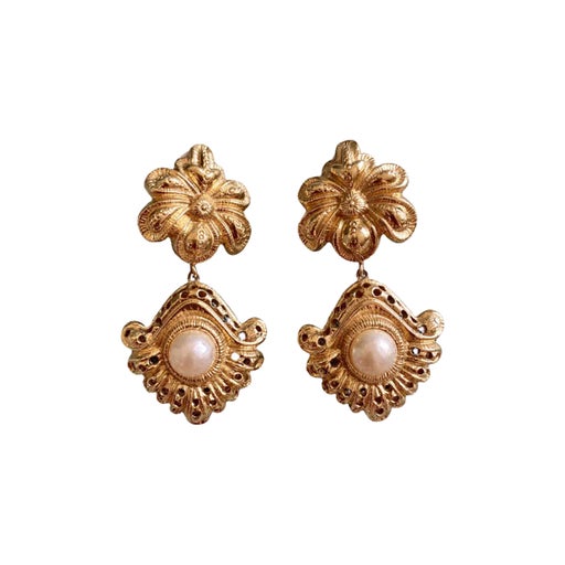 Boucles d'oreilles clips Nina Ricci, en laiton