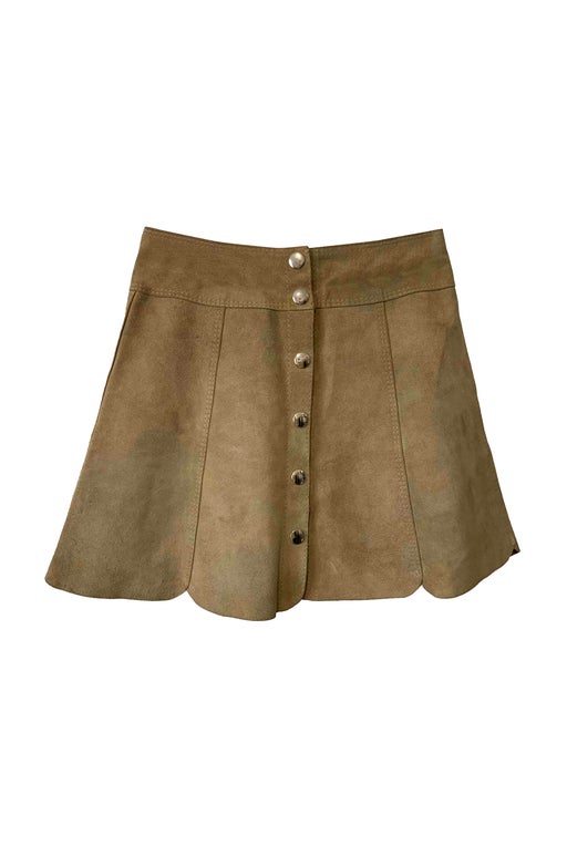 Suede mini skirt