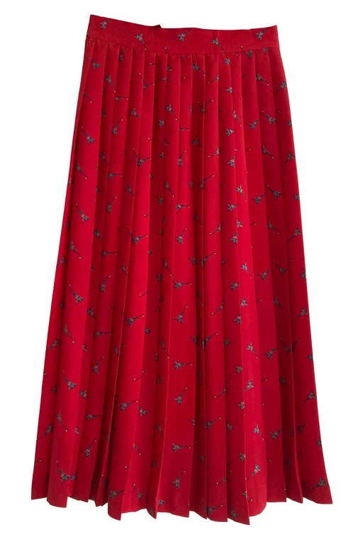 Patterned pleated skirt