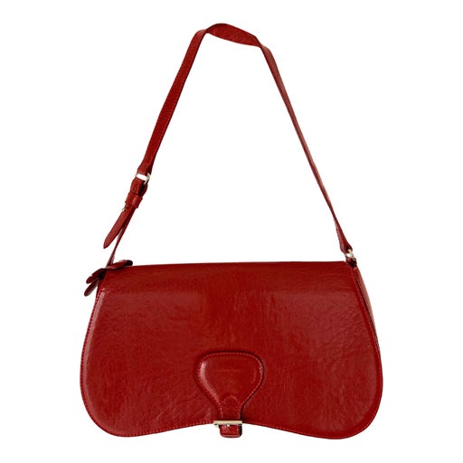 Leather baguette bag