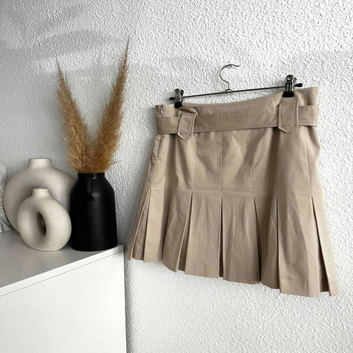 Pleated cotton skirt