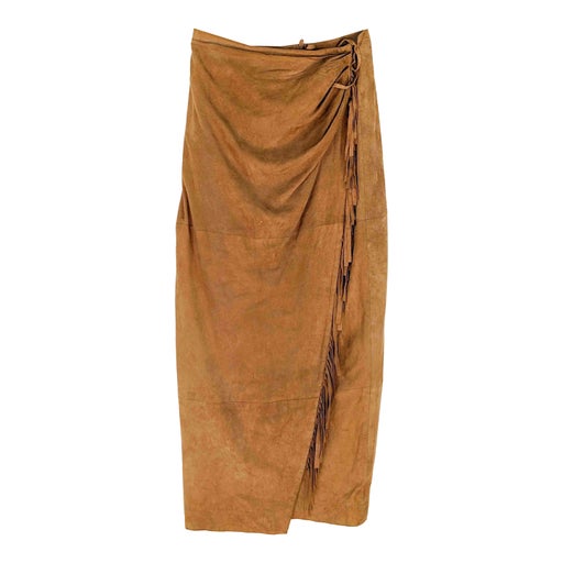 Jupe portefeuille en daim 