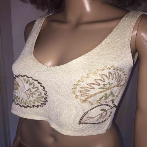 Embroidered crop top
