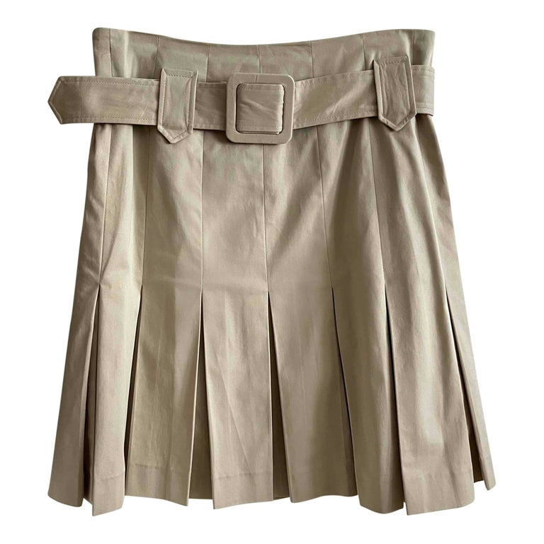 Pleated cotton skirt